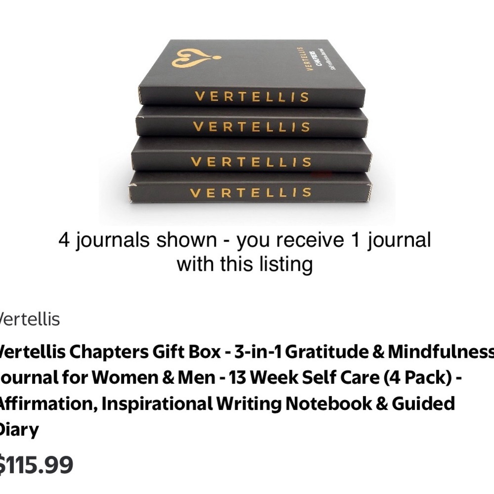NEW!| Vertillis|Self-Care Gratitude Journal Inspirational•Reflection•Mindfulness - Picture 6 of 16